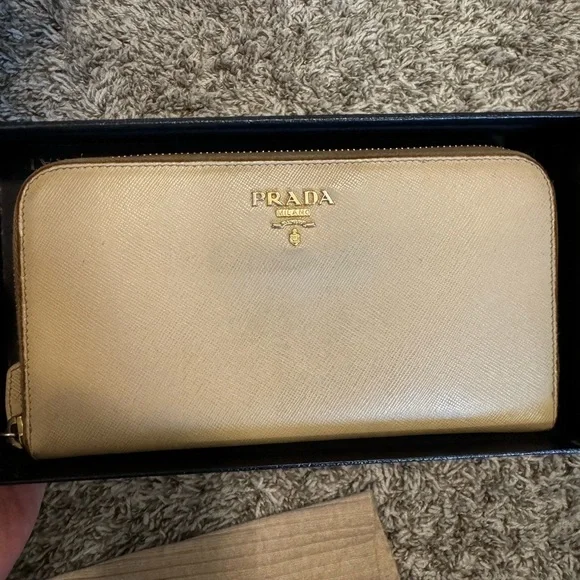 PRADA Beige/ Tan color Purse/ wallet - Picture 3 of 12